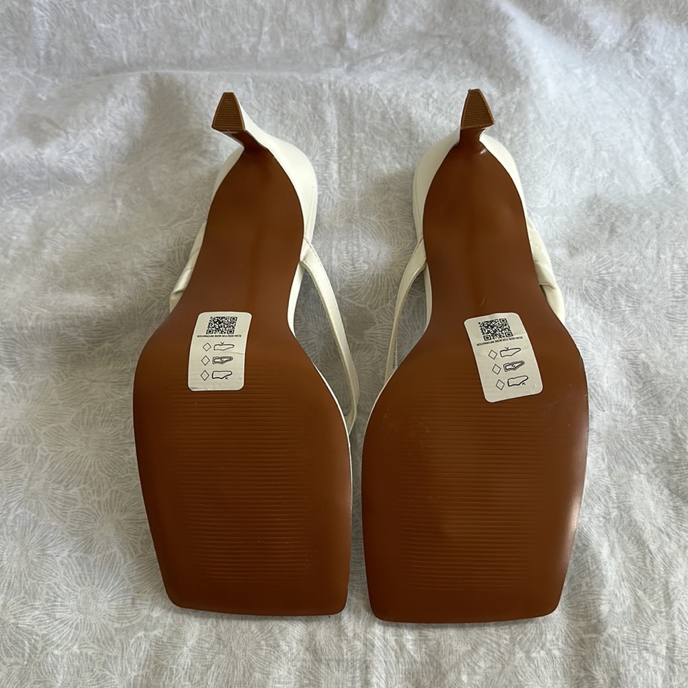 NWOT ASOS Design Cream High Heel Slides - Picture 5 of 6